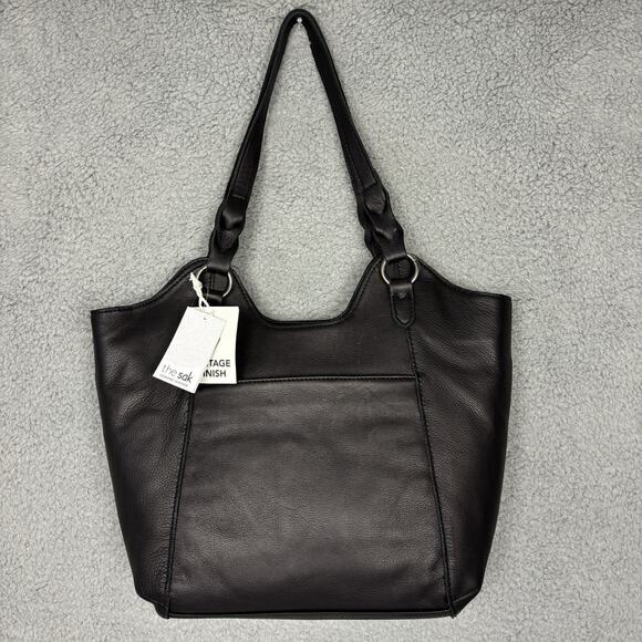 The Sak Shoulder Bag Buttery Leather Large Black Tassels New NWT - Picture 1 of 16